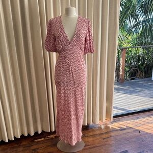 RIXO Pink Floral Maxi Dress